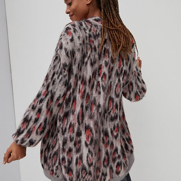 Anthropologie Zoey Leopard Cardigan size MP - Picture 4 of 15